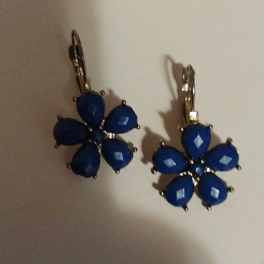 Vintage Blue Floral Earrings